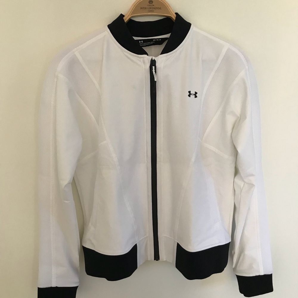 Under Amour white jacket.